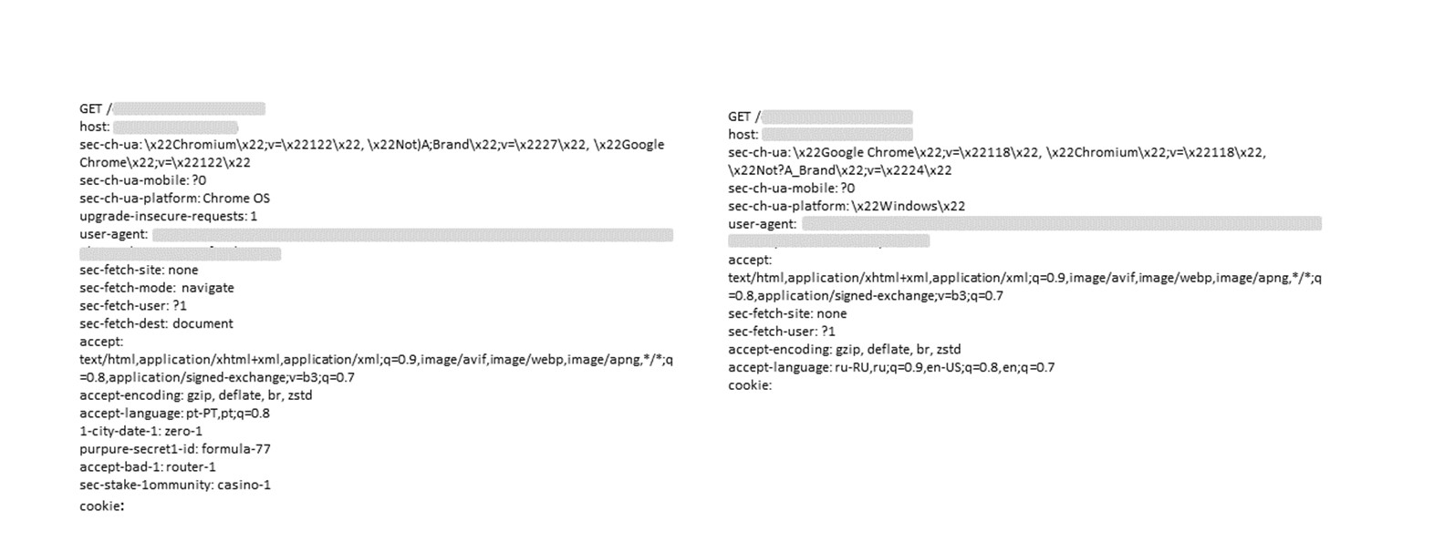 The figure shows attack samples - highlight the attack randomization.