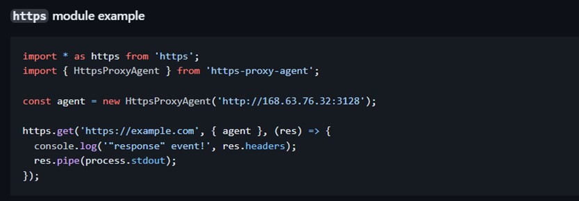 Figure 14: https-proxy-agent module example