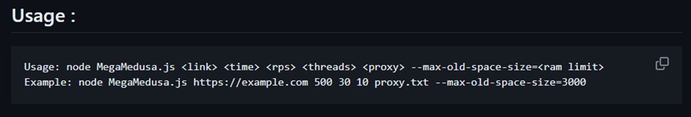 Figure 9: MegaMedusa command line usage and description of command line arguments